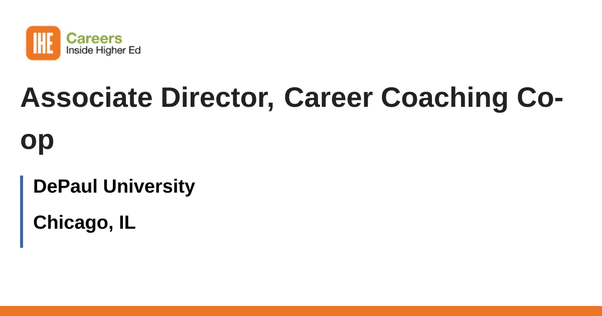 Associate Director, Career Coaching Co-op job with DePaul University ...