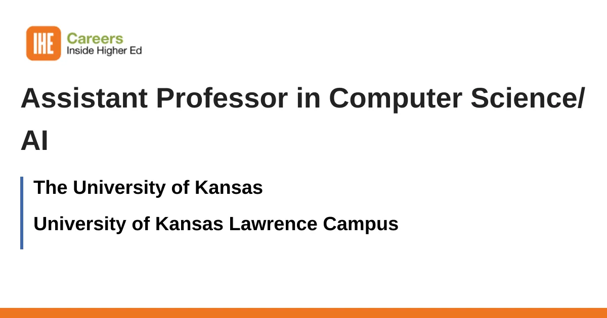 Assistant Professor in Computer Science/AI job with The University of ...