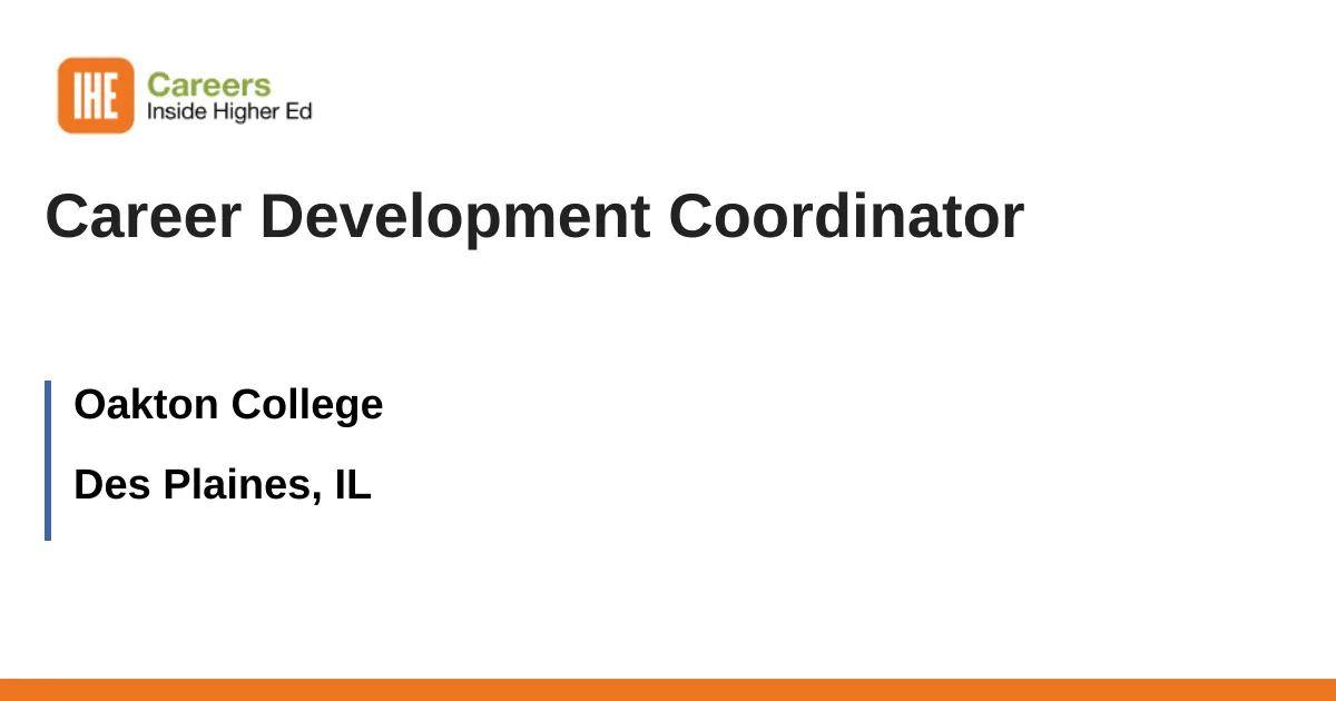 Career Development Coordinator job with Oakton College | 3563528