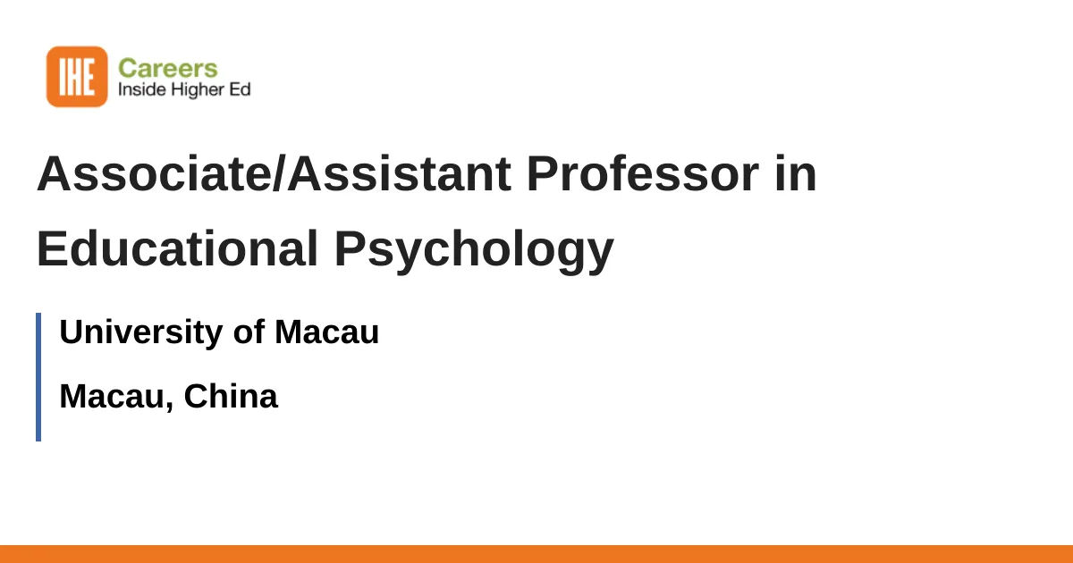 Associate/Assistant Professor in Educational Psychology job with ...